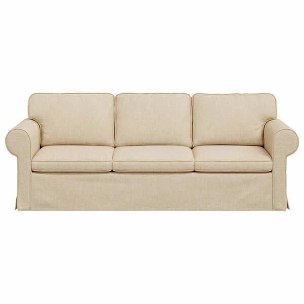 vidaXL Sofa Creme Gesamtabmessungen: 215 x 82 x 80 cm (B x T x H) Samt