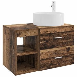 vidaXL Badezimmerm&ouml;bel-Set 2 stk. Altholz Holzwerkstoff