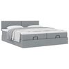 vidaXL Ottoman-Bett mit Matratzen Hellgrau 200x200 cm Stoff