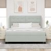 vidaXL Boxspringbett mit Matratze Hellgrau 200 x 180 cm Polyester