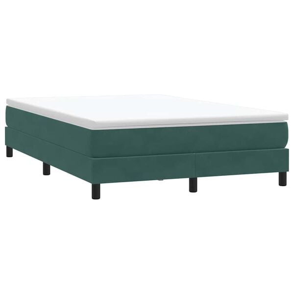 vidaXL Boxspringbett ohne Matratze Dunkelgr&uuml;n 140x220 cm Samt