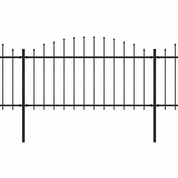 vidaXL Gartenzaun mit Speerspitze Stahl 1426 x 150 cm Schwarz