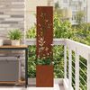 vidaXL Garten Sichtschutz-Leinwand Floral Rostig 32 x 32 x 150 cm