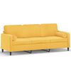 vidaXL 3-Sitzer-Sofa mit Kissen Hellgelb 180 cm Samt