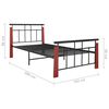 vidaXL Bettgestell Metall und Massivholz Eiche 90x200 cm