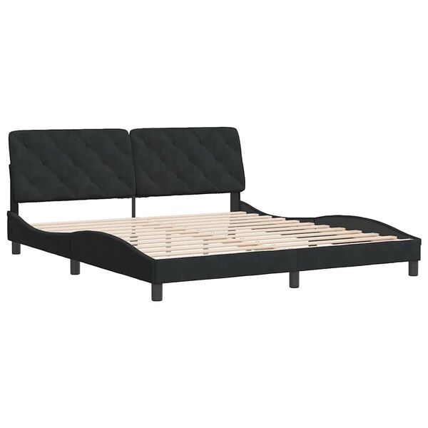 vidaXL Bettgestell ohne Matratze Schwarz 180x200 cm Samt