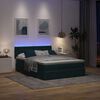 vidaXL Ottoman-Bett mit Matratze & LEDs Dunkelgr&uuml;n 140x200 cm Samt