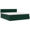 vidaXL Ottoman-Bett mit Matratze & LEDs Dunkelgr&uuml;n 180x200 cm Samt