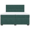 vidaXL Boxspringbett mit Matratze Dunkelgr&uuml;n 200x200 cm Samt