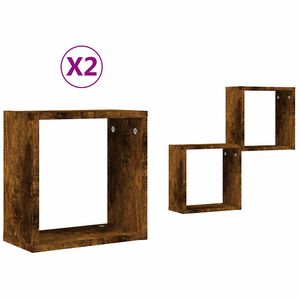 vidaXL W&uuml;rfelregale 2 Stk. R&auml;uchereiche 30x15x30 cm