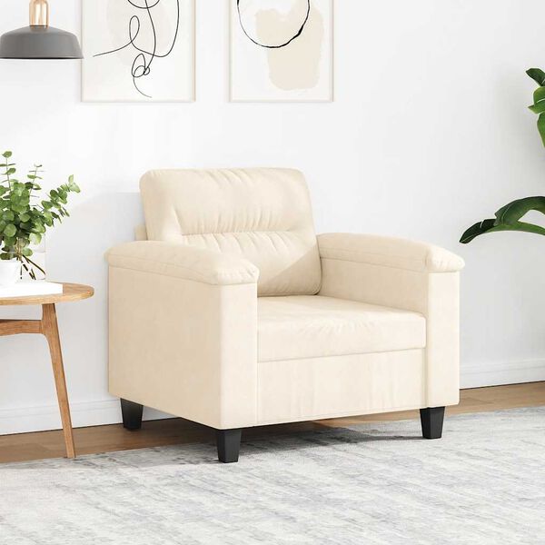 vidaXL Sessel Beige 60 cm Mikrofasergewebe