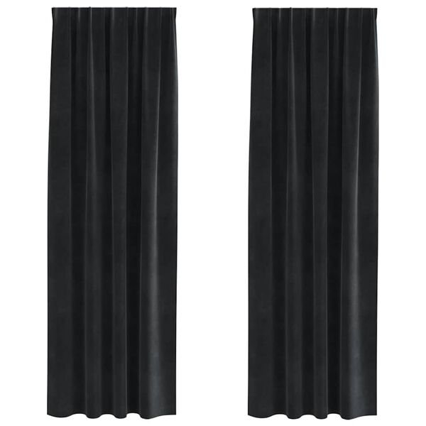 vidaXL Verdunkelungsvorh&auml;nge 2 pcs Schwarz 140 x 260 cm Samt