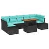 vidaXL Garten-Sofa-Set 8 stk. Schwarz Poly Rattan