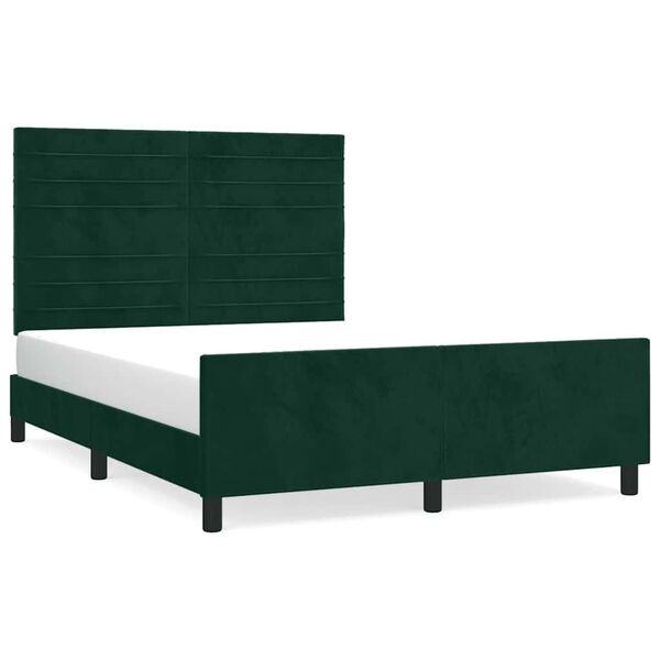 vidaXL Bettgestell ohne Matratze Dunkelgr&uuml;n 140x200 cm Samt