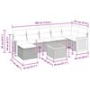 vidaXL 8-tlg. Garten-Sofagarnitur mit Kissen Schwarz Poly Rattan