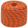 vidaXL Bootsseil Orange 14 mm 100 m Polypropylen