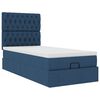 vidaXL Ottoman-Bett mit Matratze & LEDs Blau 80x200 cm Stoff