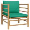 vidaXL 8-tlg. Garten-Lounge-Set mit Gr&uuml;nen Kissen Bambus