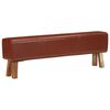 vidaXL Bank Turnbock-Design 160cm Braun Echtleder Massivholz Akazie