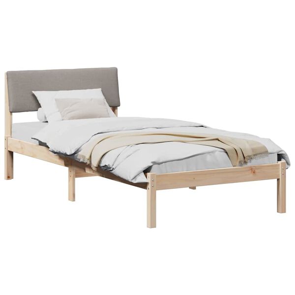 vidaXL Bettgestell Braun und Taupe 90 x 200 cm Massivholz Kiefer