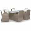 vidaXL 7-tlg. Garten-Essgruppe Poly Rattan Braun