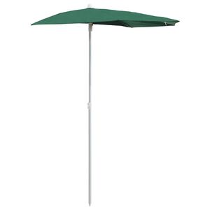 vidaXL Halb-Sonnenschirm mit Mast 180x90 cm Gr&uuml;n
