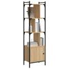 vidaXL B&uuml;cherregal mit T&uuml;r Sonoma-Eiche 44,5x30x154,5 cm Holzwerkstoff