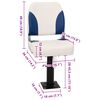 vidaXL Klappbarer Bootsitz 2er-Set Blau und Wei&szlig; 41x36x48 cm