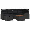 vidaXL Gartensofa-set 7 stk. Schwarz Poly-Rattan