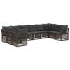 vidaXL Gartensofa-set 10 Stk. Grau Poly-Rattan