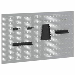 vidaXL Werkzeugwandpaneel 2 stk. Grau 100 x 1 x 60 cm Stahl
