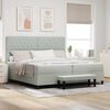 vidaXL Boxspringbett mit Matratze Hellgrau 200 x 200 cm Samt
