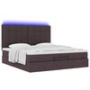 vidaXL Ottoman-Bett mit Matratze & LEDs Dunkelbraun 160x200 cm Stoff