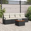vidaXL Gartensofa-set mit Speicher 5 pcs Schwarz und Creme Poly-Rattan