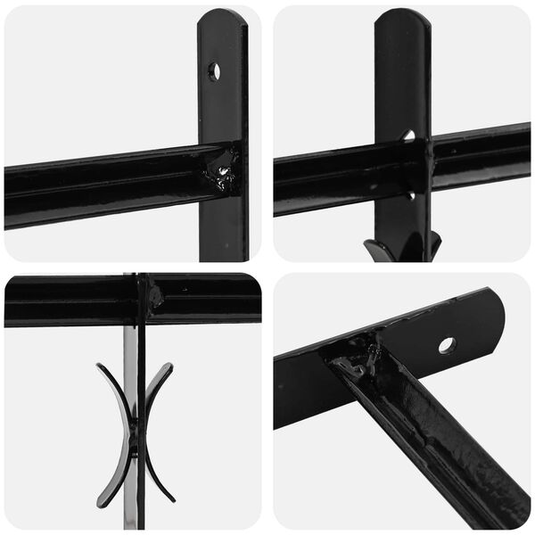 vidaXL Fenstergitter Schwarz 75,5 x 45 cm Pulverbeschichteter Stahl