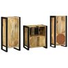 vidaXL Badezimmerm&ouml;bel-Set 3 pcs Braun und Schwarz Massivholz Mango