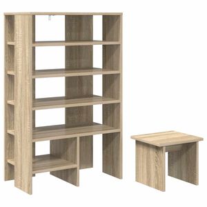 vidaXL Schuhschrank mit Regal 2 pcs Sonoma-Eiche Holzwerkstoff
