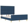 vidaXL Bettgestell mit Kopfteil Blau 140 x 190 cm Stoff