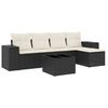 vidaXL 6-tlg. Garten-Sofagarnitur mit Kissen Schwarz Poly Rattan