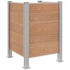 vidaXL M&uuml;lltonnenzaun Braun 85 x 85 x 115 cm Aluminium und WPC