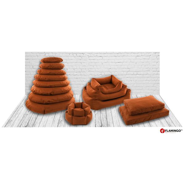 FLAMINGO Hundebett mit Rei&szlig;verschluss Ziva Sechseck 50x18cm Terrakotta