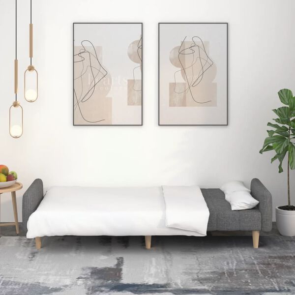 vidaXL Schlafsofa 2-Sitzer Hellgrau Stoff