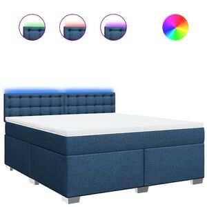 vidaXL Boxspringbett mit Matratze Blau 180x200 cm Stoff