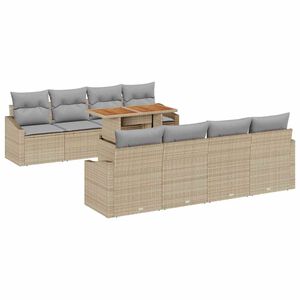 vidaXL Gartensofa-set 9 Stk. Beige und Grau