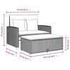 vidaXL Gartensofa mit Kissen 2-Sitzer Schwarz Poly Rattan