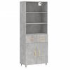 vidaXL Highboard Betongrau 69,5x34x180 cm Holzwerkstoff