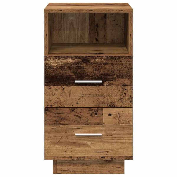 vidaXL Nachttische 2 Stk. mit 2 Schubladen Altholz-Optik 36x36x68 cm