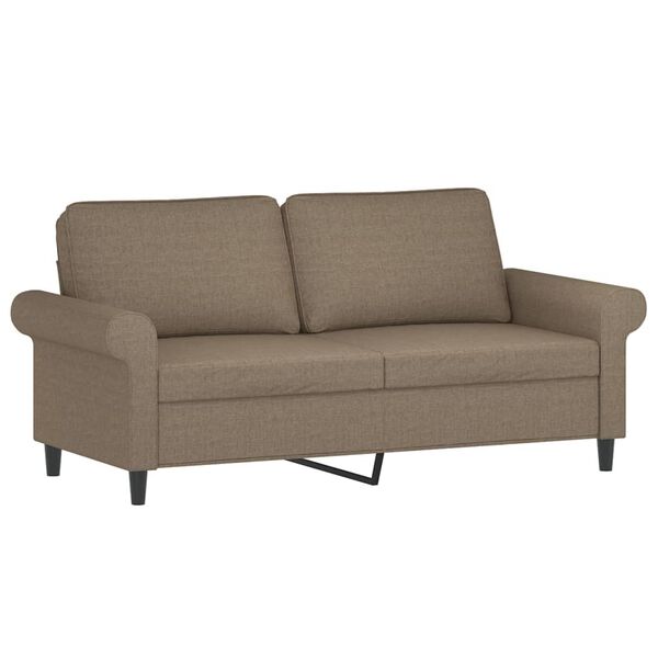 vidaXL 2-Sitzer-Sofa mit Kissen Taupe 140 cm Stoff