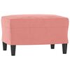 vidaXL 3-Sitzer-Sofa mit Hocker Rosa 180 cm Samt