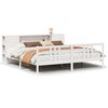 vidaXL Massivholzbett mit Regal ohne Matratze Wei&szlig; 200x200 cm Kiefer